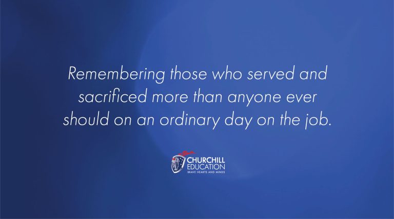 CE Police Remembrance Day quote on blue background