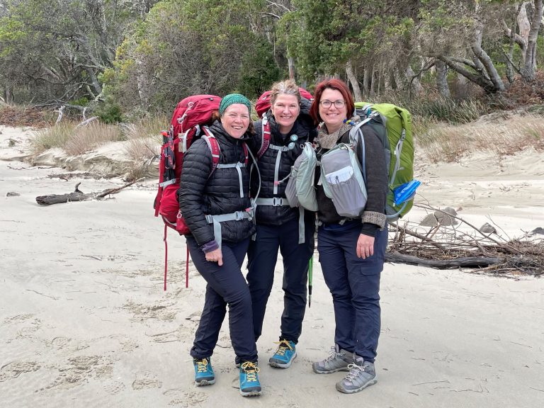 Amanda, Michelle & Tricia with their packs